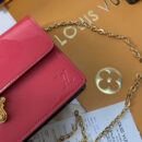 M63306 LV CHERRYWOOD 链条钱夹 LV漆皮女包 LV链条包 粉色