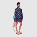 550141 Gucci女包 古驰手袋 帆布 双G装饰 中号 古驰购物袋 粉色