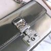 5817 Dior女包 复古彩钻金属扣 镜面小牛皮 迪奥手袋 彩钻链条肩包 银灰色