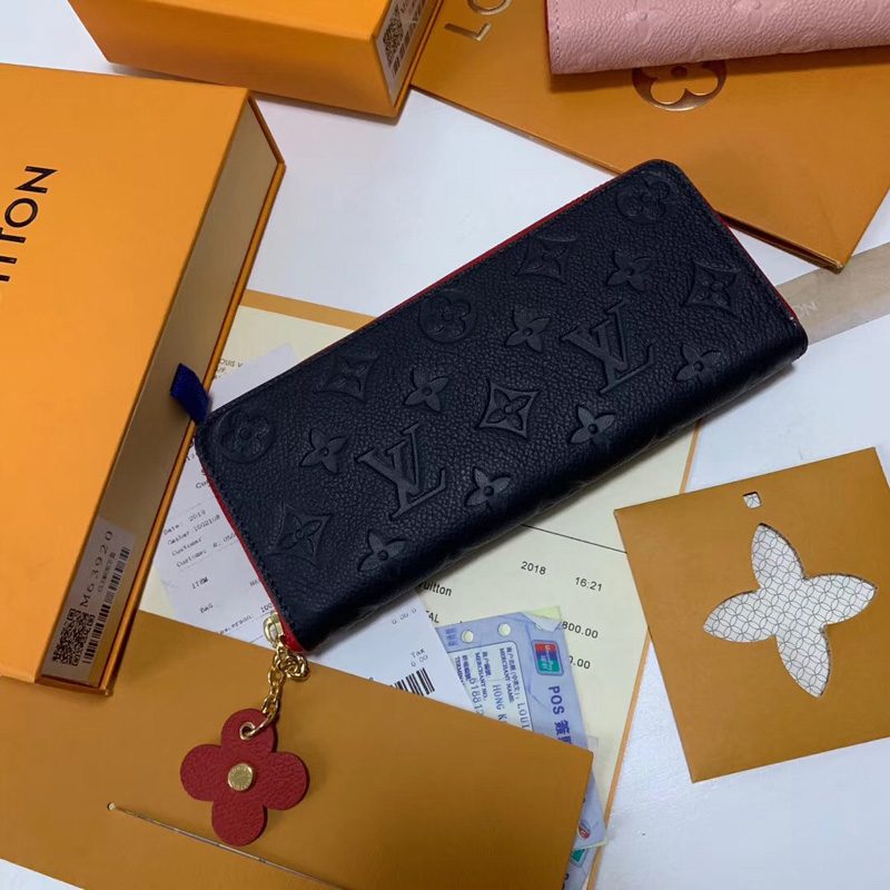 M63920 LV CLEMENCE 钱夹 Blooming Flowers 系列 压纹皮革钱包 蓝色