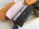 M63895 LV EMILIE 钱夹 Monogram 帆布钱夹 LV信封钱夹 LV花卉装饰钱包 粉色