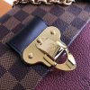 N40109 LV VAVIN 小号手袋 Damier Ebene咖啡格帆布女包 LV链条包 酒红