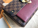 N40109 LV VAVIN 小号手袋 Damier Ebene咖啡格帆布女包 LV链条包 酒红