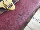 N40109 LV VAVIN 小号手袋 Damier Ebene咖啡格帆布女包 LV链条包 酒红