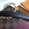 N40109 LV VAVIN 小号手袋 Damier Ebene咖啡格帆布女包 LV链条包 酒红