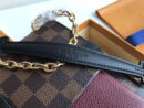 N40109 LV VAVIN 小号手袋 Damier Ebene咖啡格帆布女包 LV链条包 酒红