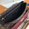 N40109 LV VAVIN 小号手袋 Damier Ebene咖啡格帆布女包 LV链条包 酒红