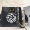 M0975 Dior女包 新款 黑色印花 牛皮 迪奥手工包 黑色