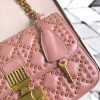 M5819 Dior Addict柳钉包 藤格纹铆钉 翻盖链条 迪奥小方包 粉色