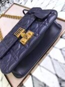 M5818 Dior Addict女包 小羊皮 藤格纹 翻盖式 迪奥手提包 宝蓝色