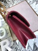 M5818 Dior Addict女包 小羊皮 藤格纹 翻盖式 迪奥手提包 枣红色