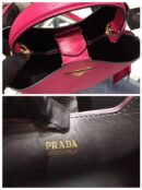 1BA212 Prada New Double 手袋 Prada手提包 普拉达水桶包 普拉达牛皮包 玫红黑