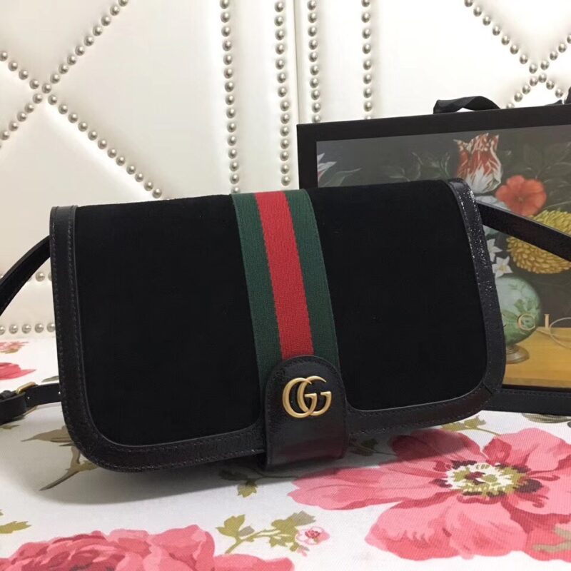 548304 Gucci Ophidia系列 磨砂皮古驰肩包 隔层风琴设计 Gucci手包 黑色 - Image 3