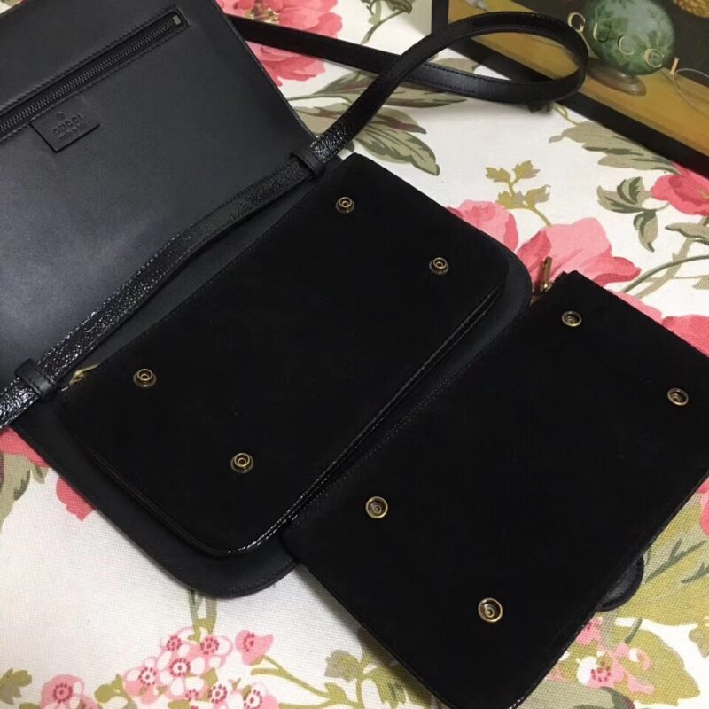 548304 Gucci Ophidia系列 磨砂皮古驰肩包 隔层风琴设计 Gucci手包 黑色 - Image 8