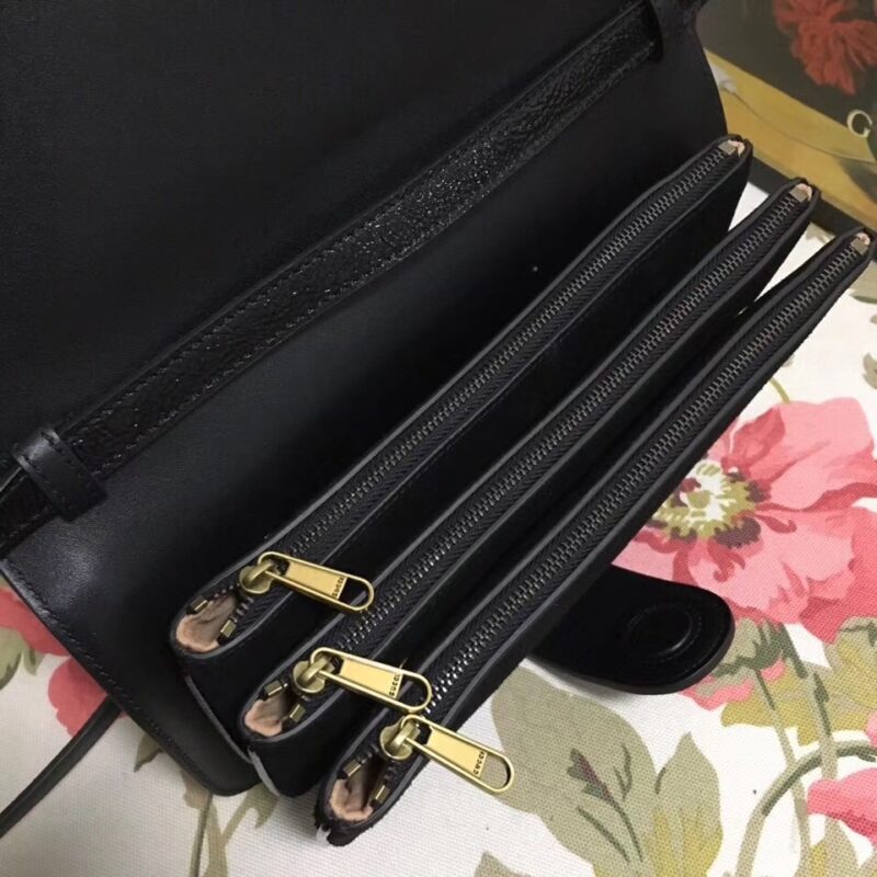 548304 Gucci Ophidia系列 磨砂皮古驰肩包 隔层风琴设计 Gucci手包 黑色 - Image 9