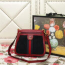 523658 Gucci Ophidia系列 拼皮绒面 织带 古驰女袋 双面肩包 黑红