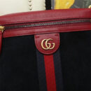 523658 Gucci Ophidia系列 拼皮绒面 织带 古驰女袋 双面肩包 黑红