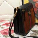 523658 Gucci Ophidia系列 拼皮绒面 织带 古驰女袋 双面肩包 黑啡