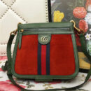 523658 Gucci Ophidia系列 拼皮绒面 织带 古驰女袋 双面肩包 绿红