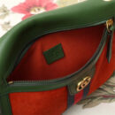 523658 Gucci Ophidia系列 拼皮绒面 织带 古驰女袋 双面肩包 绿红