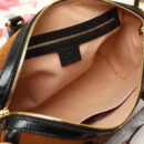 524532 Gucci Ophidia系列 麂皮 条纹织带 GG标识 古驰波士顿手提包 棕色