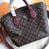 M44348 LV Flower 中号拉链 Tote 手袋 LV女包 单肩手提包 酒红色