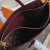 M44348 LV Flower 中号拉链 Tote 手袋 LV女包 单肩手提包 酒红色