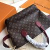 M44348 LV Flower 中号拉链 Tote 手袋 LV女包 单肩手提包 酒红色