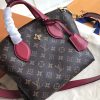 M44350 LV Flower BB 拉链 Tote 手袋 LV女包 单肩手提包 酒红色