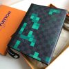 N60176 LV POCHETTE VOYAGE 中号手袋 像素格纹帆布手包 LV手拿包 绿色