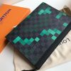 N60176 LV POCHETTE VOYAGE 中号手袋 像素格纹帆布手包 LV手拿包 绿色