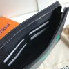 N60176 LV POCHETTE VOYAGE 中号手袋 像素格纹帆布手包 LV手拿包 绿色