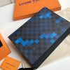 1559028878209403.jpg N60174 LV POCHETTE VOYAGE 中号手袋 像素格纹帆布手包 LV手拿包 蓝色