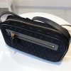 568608 YSL Monogram All Over 麂皮 圣罗兰肩包 YSL相机包 黑色