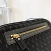 568608 YSL Monogram All Over 麂皮 圣罗兰肩包 YSL相机包 黑色