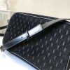 568608 YSL Monogram All Over 麂皮 圣罗兰肩包 YSL相机包 黑色
