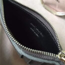 458589 YSL卡夹 SAINT LAURENT 细粒纹理真皮 圣罗兰零钱包 青灰色