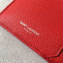 458589 YSL卡夹 SAINT LAURENT 细粒纹理真皮 圣罗兰零钱包 红色