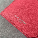 458589 YSL卡夹 SAINT LAURENT 细粒纹理真皮 圣罗兰零钱包 西瓜红