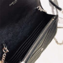 393953 YSL 进口鱼子酱皮 圣罗兰 真皮信封链式 YSL皮夹 黑白配