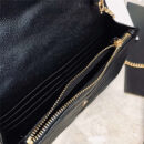 393953 YSL 进口鱼子酱皮 圣罗兰 真皮信封链式 YSL皮夹 黑色金饰
