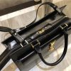 557653 YSL女包 UPTOWN 中号 镜面皮 YSL手提袋手拿包 黑色
