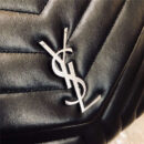 YSL圣罗兰 LouLou 牛皮 YSL女袋 Y形绗缝 真皮 YSL单肩手提包 黑色