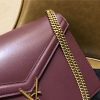532750 YSL女袋 CASSANDRA 中号 字母标志 拉头光面 圣罗兰信封皮包 葡萄紫
