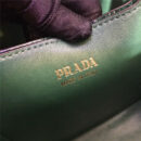 1BA212 Prada New Double 撞色鳄鱼牛皮 普拉达手提包 黑拼绿