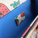 564718 Gucci女袋 Gucci Zumi系列 互扣式G马衔扣 草莓印花 深绿色