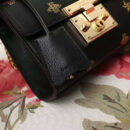 409487 Gucci肩背包 Padlock系列 真皮 白色蜜蜂星星 链条肩背包 黑色