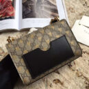 409487 Gucci肩背包 Padlock系列 粒面皮革 双G蜜蜂印花 古驰链条肩背包 啡色