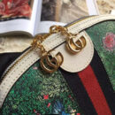 499621 Gucci女包 Ophidia系列 GG双拉链 复古花鸟印花 织带 古驰贝壳包 绿色