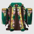 562911 Gucci男士背包 花卉图案 天鹅绒 丝线提花 大号 古驰双背包 绿色
